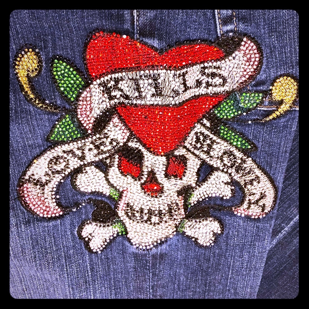 Ed Hardy “love kills slowly” bootcut jeans